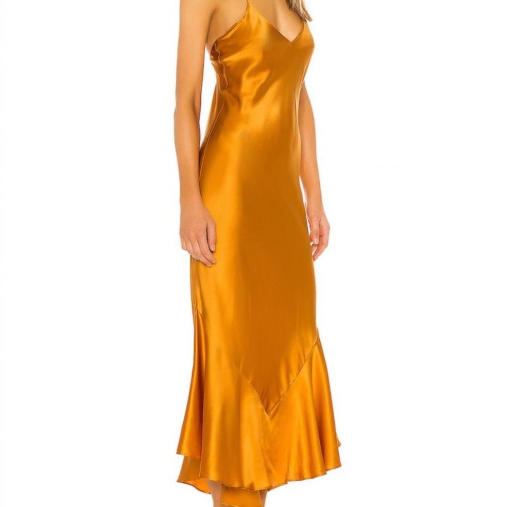NWOT ALIX NYC Womens Slip Dress Seneca Dress Saffron Small 100% Silk Slip Dress